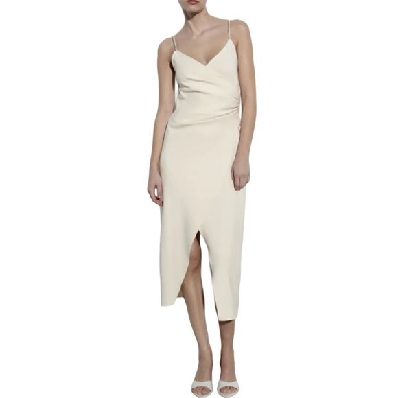 ZARA Oyster White Sparkly Strip Long Slip Dress Size S. - Picture 10 of 11